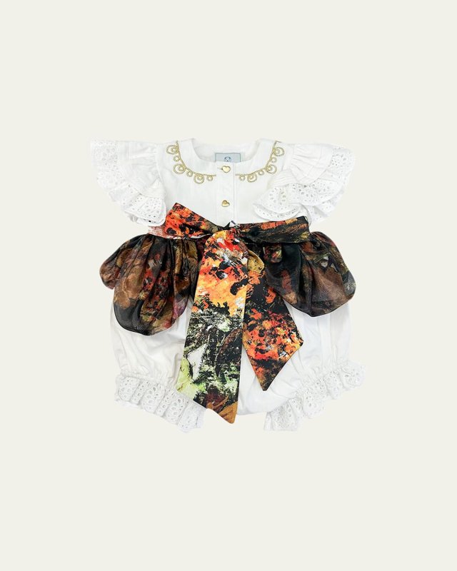 Girl's Alexis Lace Trim Romper, Size 3M-36